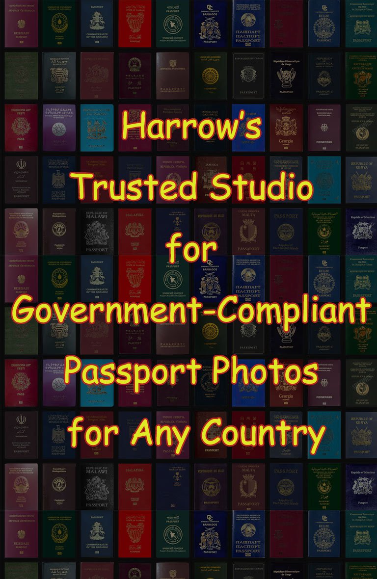 Harrows Trusted Studio for Government Compliant Passport Photo for any Country